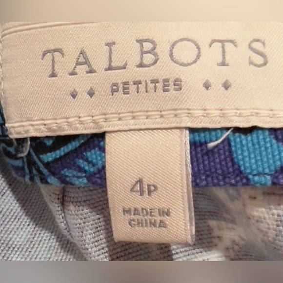 Talbots size 4P Teal Blue and purple skirt - Picture 5 of 6